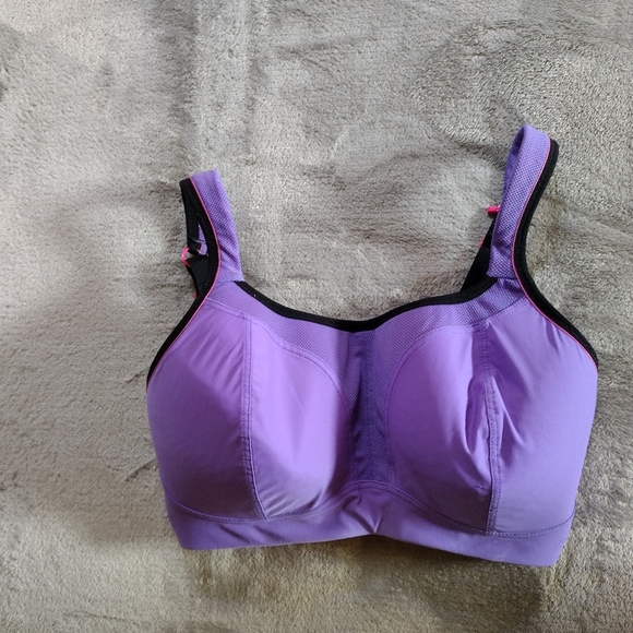 Panache Sports Wirefree Sports Bra 7341A Supportive Moulded Purple Bra 30G - Picture 1 of 4